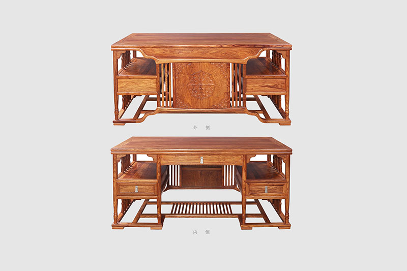 嘉兴中式家居装饰书房桌椅组合家具效果图